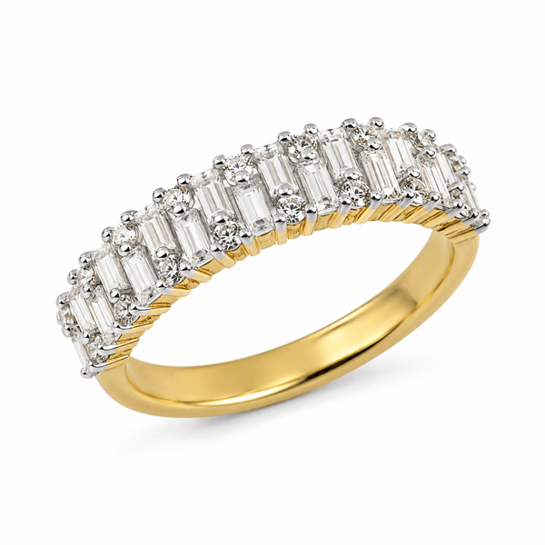 9ct Yellow Gold Baggette Cut Diamond Band 1102058