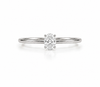 9ct white gold solitaire engagement ring with 0.50ct oval lab grown diamond in four claw setting on polished tapered band