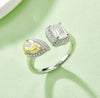 Baguette & Yellow Pear Moissanite Ring – M57A - Cassim & Co South Africa