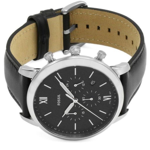 Fossil Neutra Chronograph Quartz Black Dial Stainless Steel Leather Watch (FS5452)