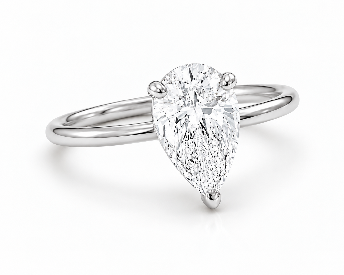 9ct White Gold Pear Shape 1.5ct Lab Grown Diamond Ring - Cassim & Co South Africa