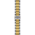 Two-tone stainless steel bracelet with butterfly clasp and push-buttons