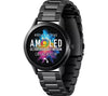 Reflex Active SPECTRA 300 R AMOLED Smart Watch with black stainless steel bracelet and ultra-high definition display showing Bluetooth calling feature