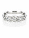 9ct white gold seven stone ring with 1.41ct oval lab grown diamonds in prong setting