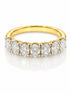 9ct yellow gold seven stone ring with 1.39ct oval lab grown diamonds in white gold prong settings