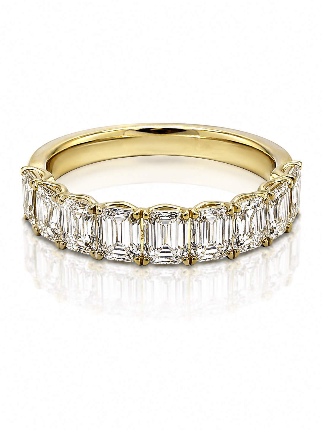 9ct Yellow Gold 2.03ct Baguette Cut Lab Grown Diamond Band