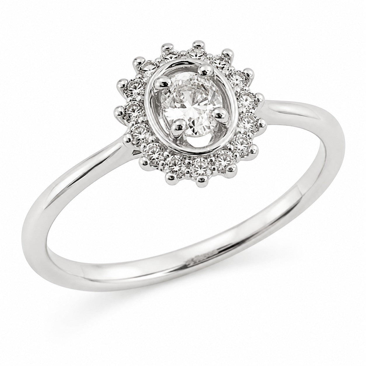 9ct White Gold Round Cluster Diamond Ring 1101928 - Cassim & Co South Africa