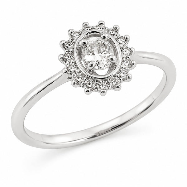 9ct White Gold Round Cluster Diamond Ring 1101928 - Cassim & Co South Africa