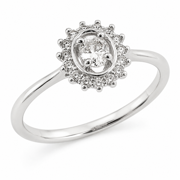 9ct White Gold Round Cluster Diamond Ring 1101928
