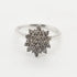 9ct white gold flower diamond cluster ring with brilliant-cut diamonds in floral design setting from Cassim & Co Johannesburg
