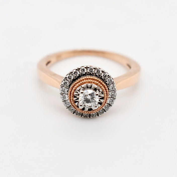 9ct Rose Gold Solitaire Diamond Engagement Ring