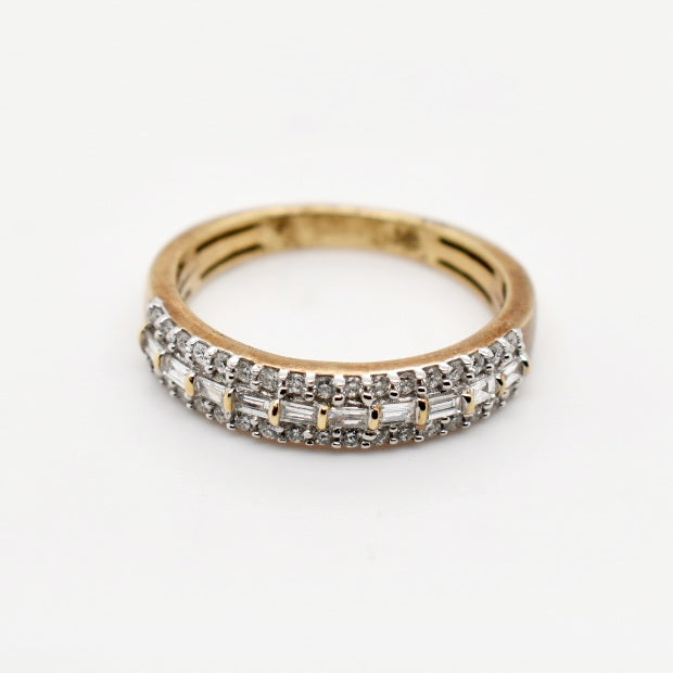 9ct Yellow Gold Halo Diamond Band
