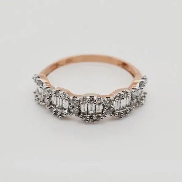 9ct Rose Gold Baguette Diamond Band 1102090
