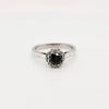 18K White Gold Black Diamond Engagement Ring