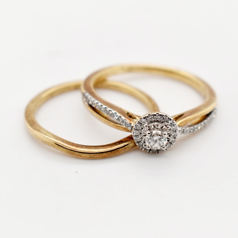 9ct Yellow Gold Infinity Band Diamond Ring