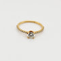 18ct yellow gold diamond engagement ring with 4-claw setting and pavé band by Cassim & Co Johannesburg