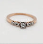 9ct rose gold diamond solitaire engagement ring with pavé shoulders by Cassim & Co Johannesburg