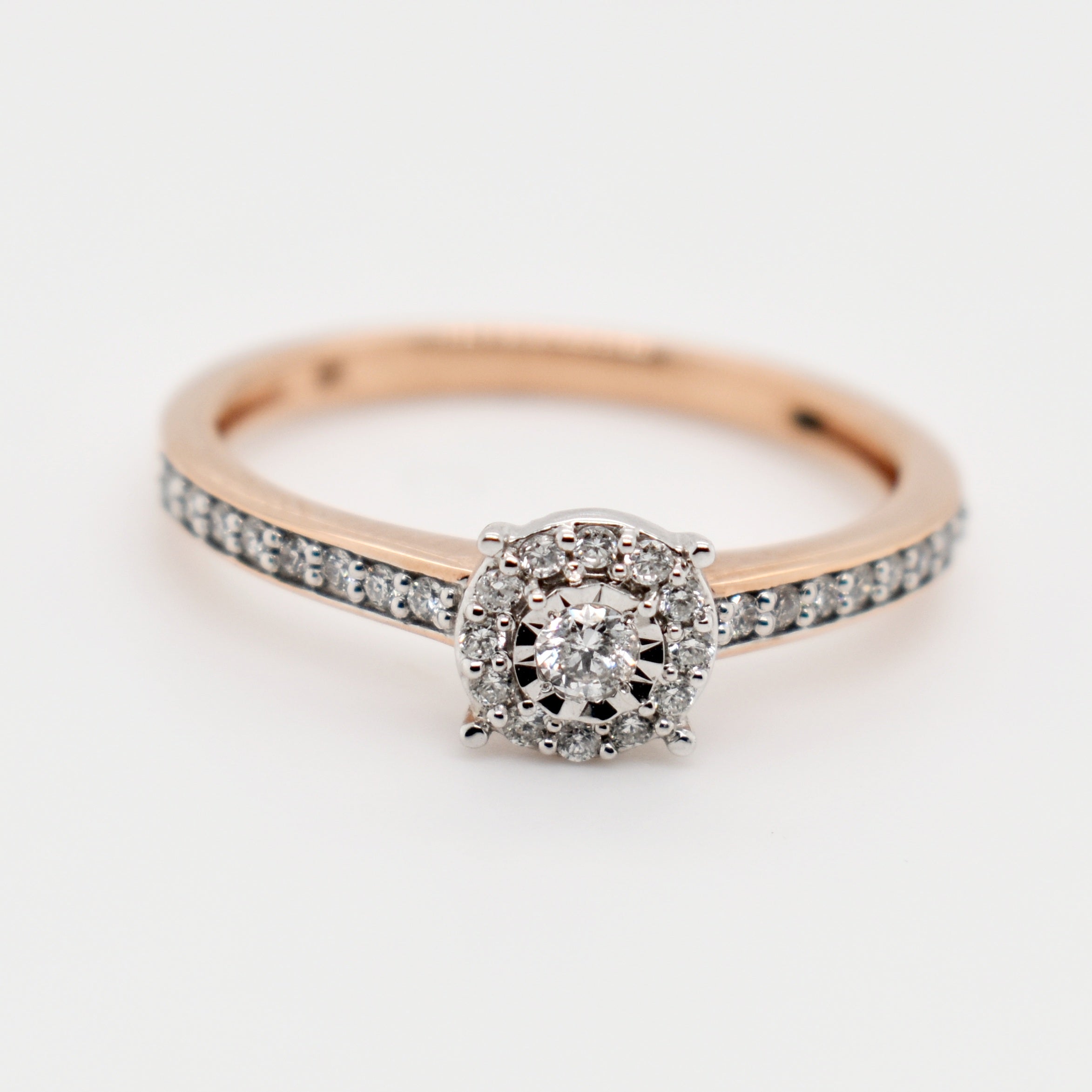9ct Rose Gold Solitaire Diamond Ring