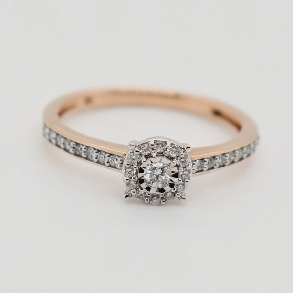 9ct Rose Gold Solitaire Diamond Ring 1102159