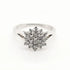 9ct white gold flower cluster diamond ring with brilliant-cut diamonds in floral setting
