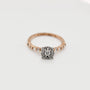 9ct rose gold round cluster diamond engagement ring with halo setting and baguette diamond shoulders - Cassim & Co. Johannesburg