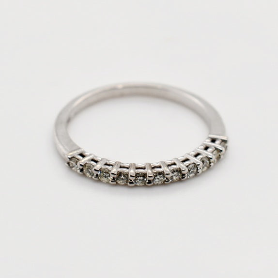 9ct White Gold Dainty Diamond Band
