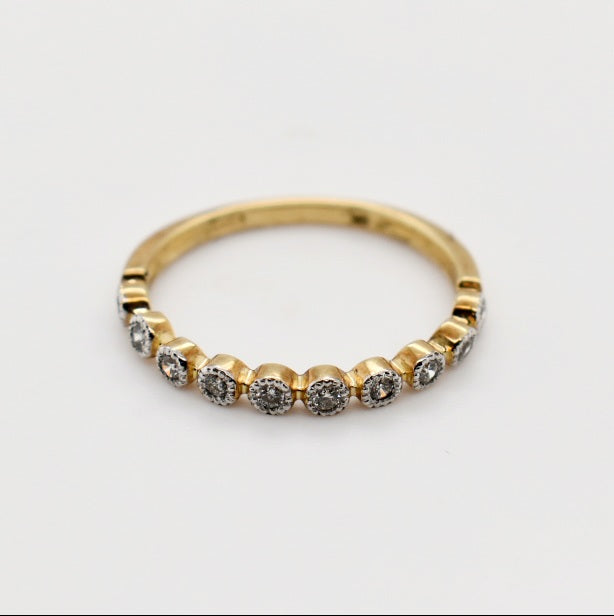 9ct Yellow Gold Diamond Band