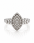 9ct white gold marquise cluster dress ring with baguette diamond shoulders and polished court band