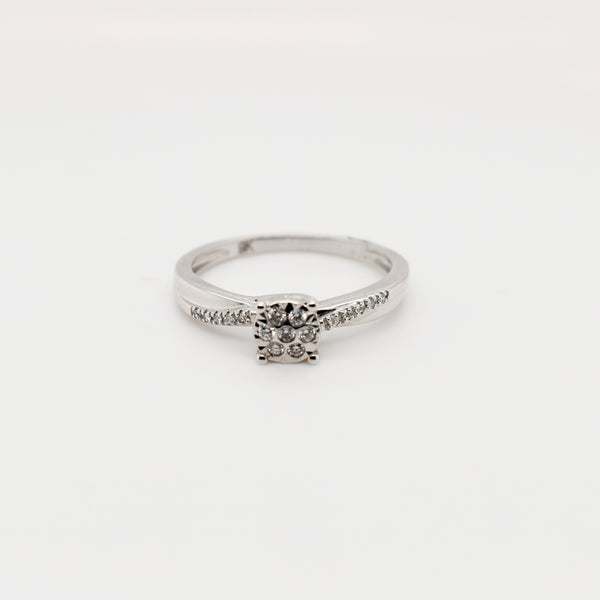9ct White Gold 4 Claw Diamond Engagement Ring