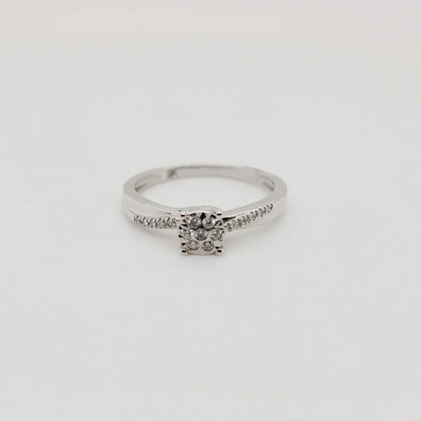 9ct White Gold 4 Claw Diamond Engagement Ring 1102288