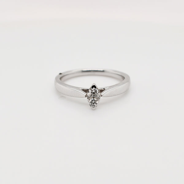 9ct White Gold Marquise Cut Diamond Ring