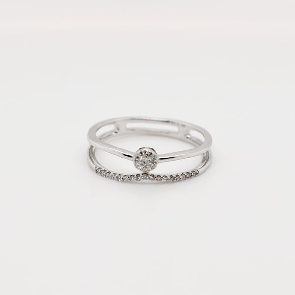 9ct Whit Gold Round Eternity Diamond Engagement Band