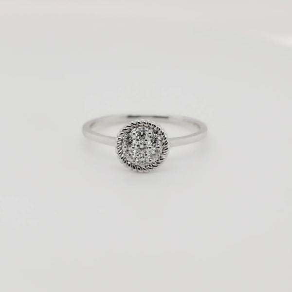 9ct White Gold Round Cluster Diamond Engagement Ring 1102302