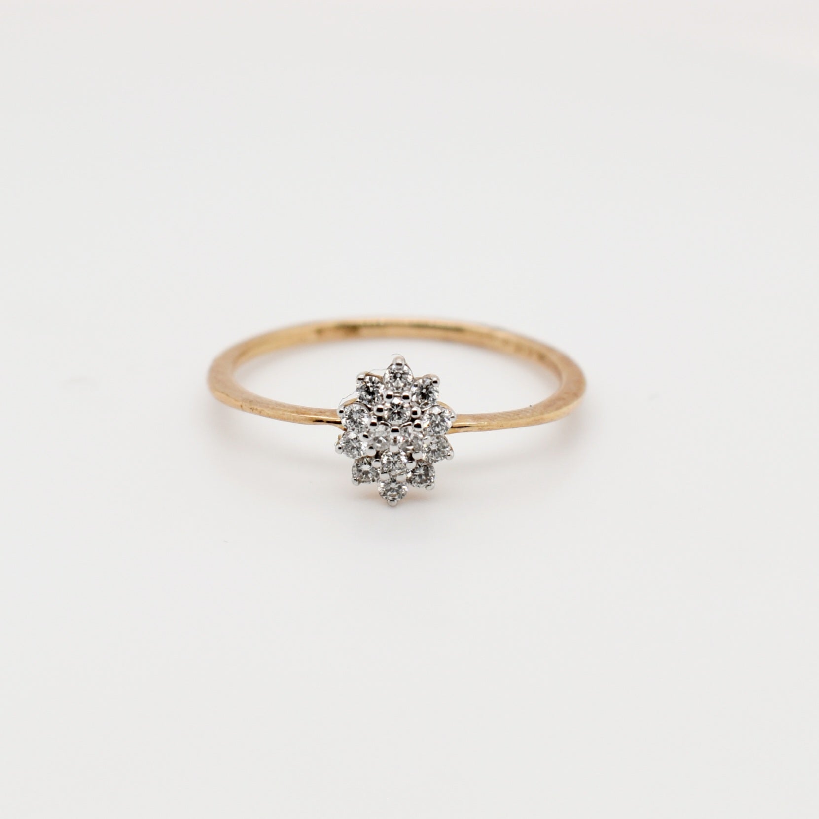 9ct Rose Gold Flower Cluster Diamond Engagement Ring