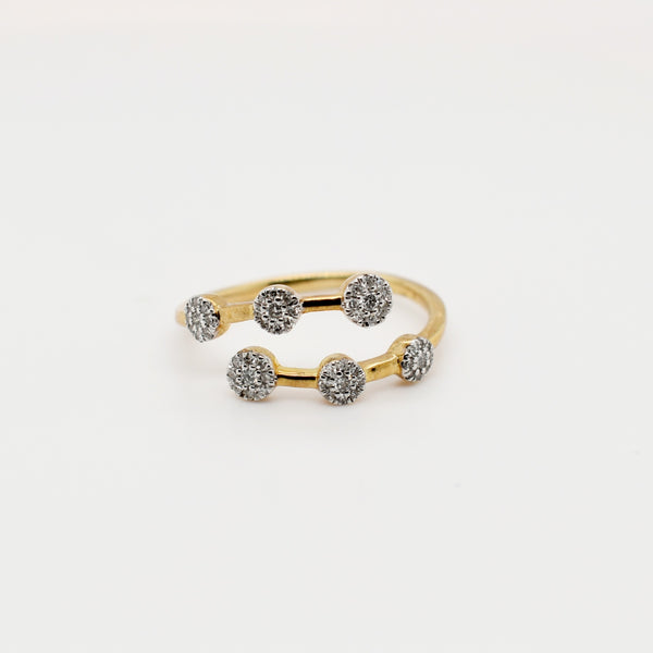 9ct Yellow Gold Round Cut Diamond Engagement Ring