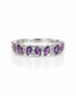 9ct White Gold half eternity ring with marquise amethysts and round diamonds