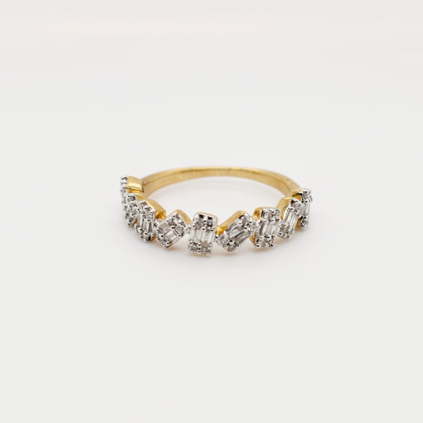 9ct Yellow Gold Baguette Diamond Engagement Band