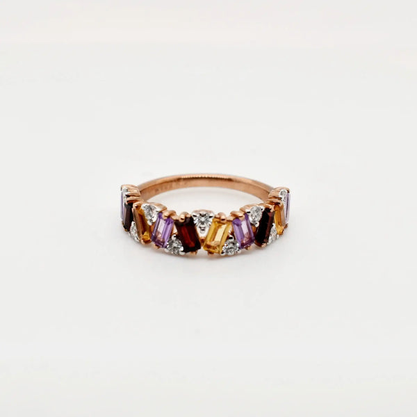 9ct Rose Gold Baguette Diamond Engagement Ring 1102320