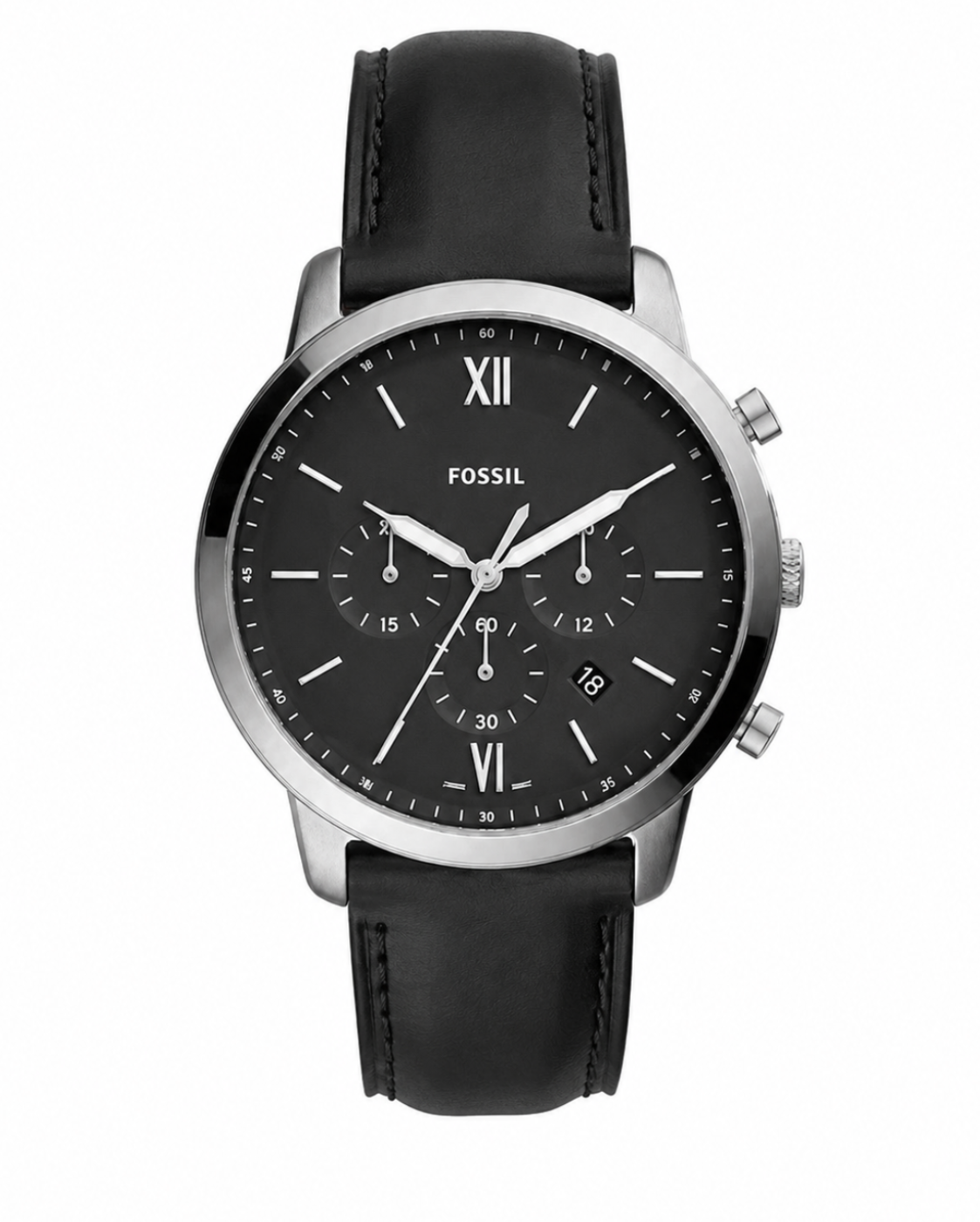 Fossil Neutra Chronograph Quartz Black Dial Stainless Steel Leather Watch (FS5452)