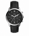 Fossil Neutra Chronograph Quartz Black Dial Stainless Steel Leather Watch (FS5452)
