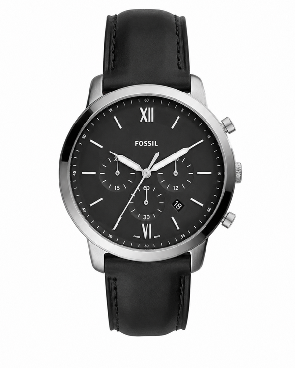 Fossil Neutra Chronograph Quartz Black Dial Stainless Steel Leather Watch (FS5452)