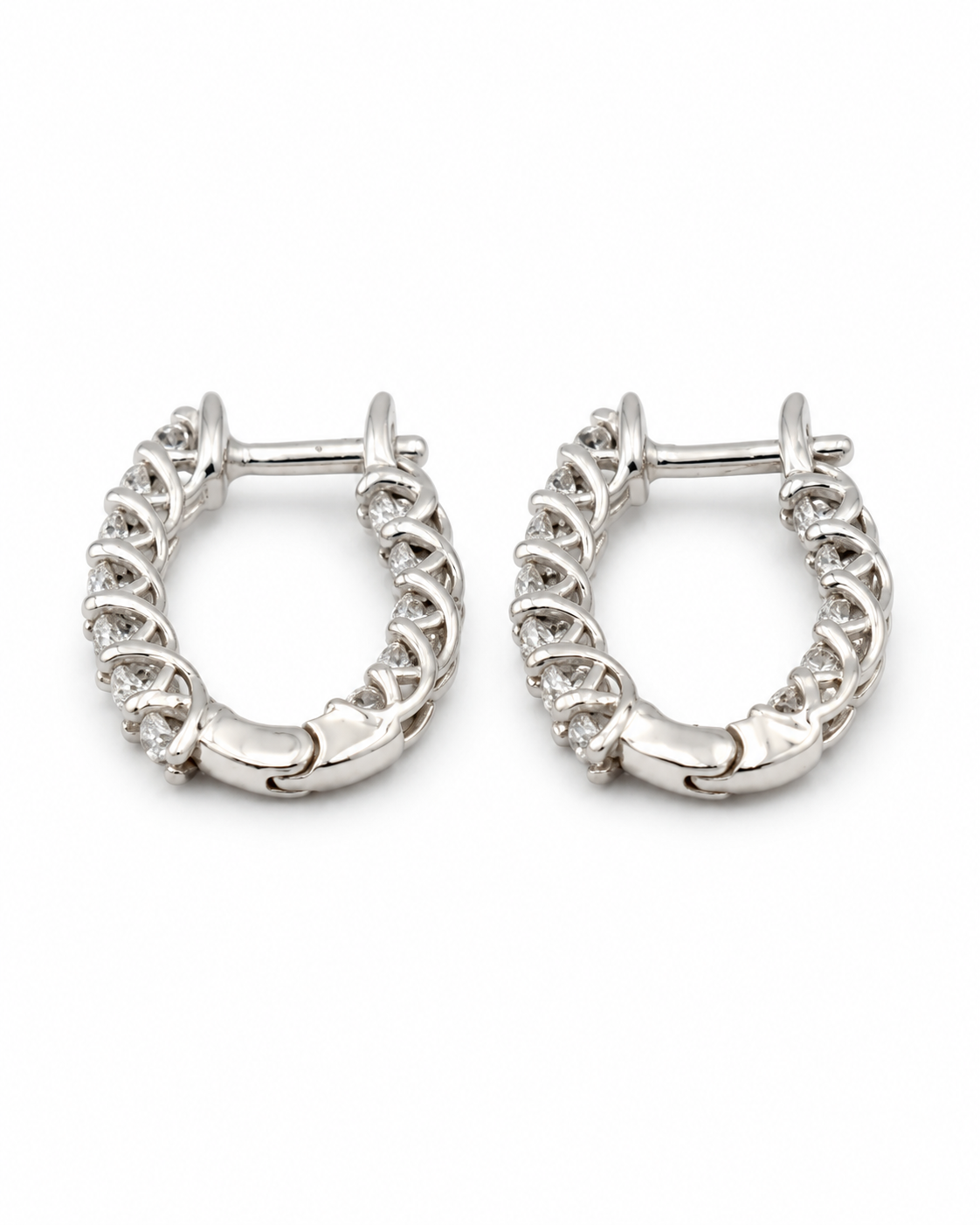 9ct White Gold 0.301ct Lab Grown Diamond Huggie Earrings (2100430)
