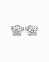 9ct white gold lab grown diamond stud earrings 1.00ct round brilliant cut four-claw setting Cassims & Co