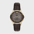 Emporio Armani AR11824 watch with brown sunray dial, gold-tone case and leather strap
