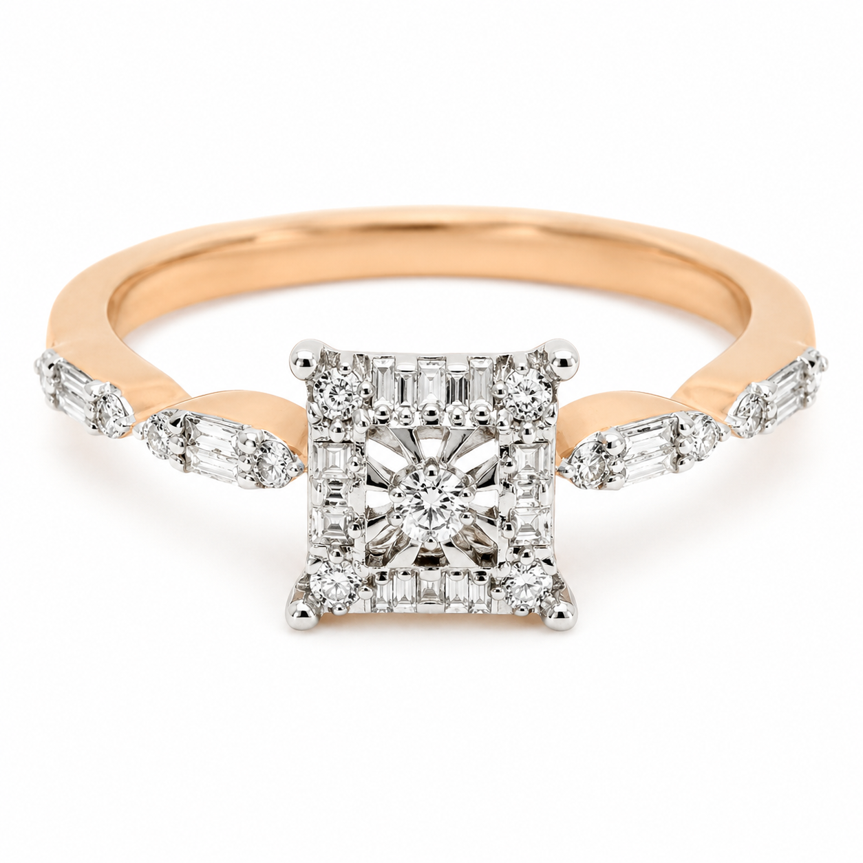 9ct Rose Gold Princess Cut Diamond Ring 1102175