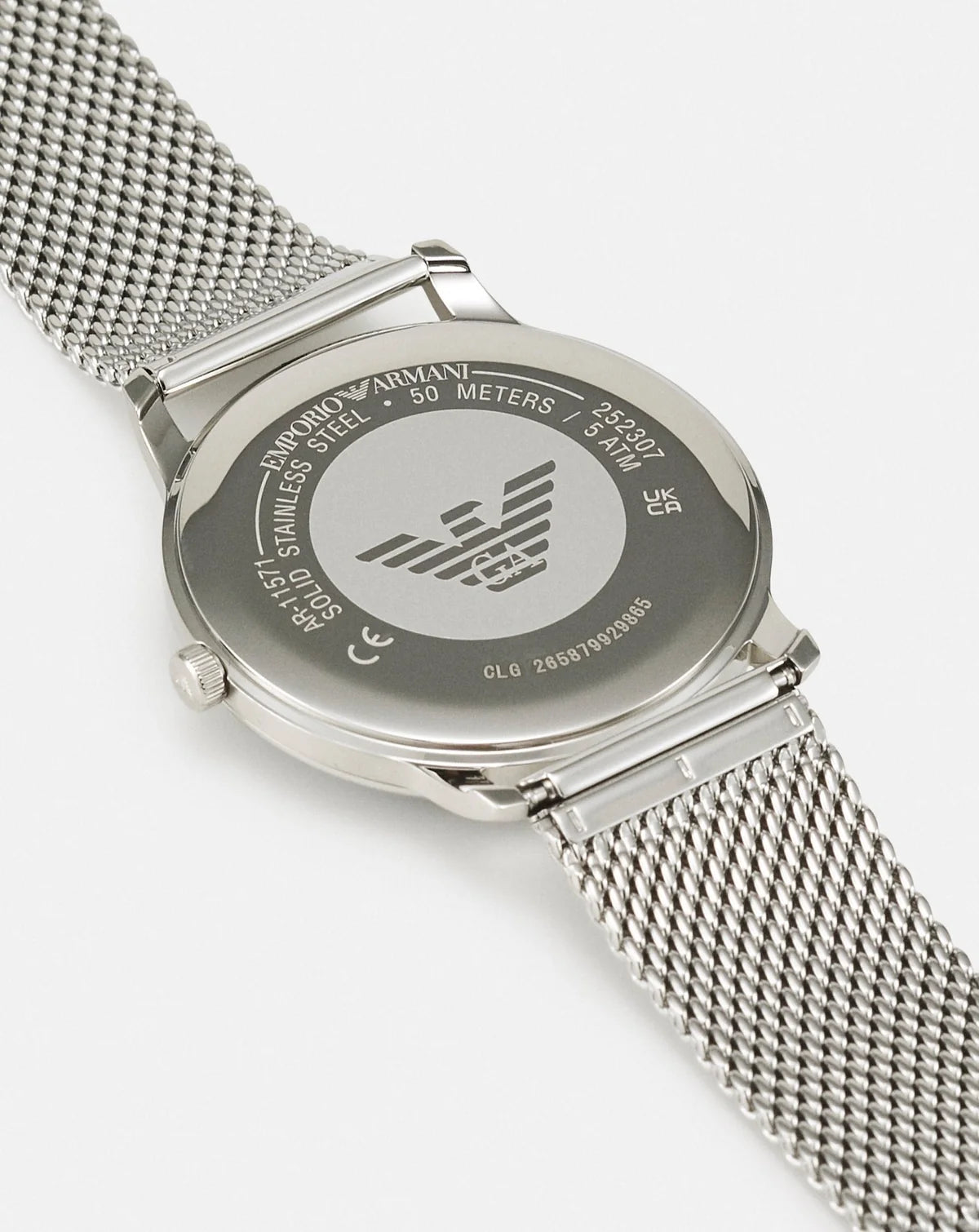 Emporio Armani Minimalist Quartz Blue Sunray Dial Stainless Steel Mesh Watch 42mm (AR11571)