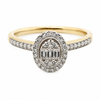 9ct Yellow Gold Oval Halo Diamond Engagement Ring 1102169