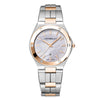 Michel Herbelin Cap Camarat 14545BTR19 two-tone rose gold stainless steel quartz watch with mother-of-pearl dial and integrated bracelet