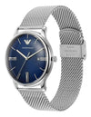 Emporio Armani Minimalist Quartz Blue Sunray Dial Stainless Steel Mesh Watch 42mm (AR11571)