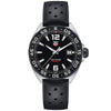 TAG Heuer Formula 1 WAZ1110 pre-owned black dial stainless steel quartz watch with perforated rubber strap and titanium carbide bezel